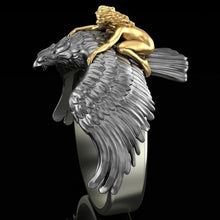 Load image into Gallery viewer, Bohemia Steampunk Black Eagle Ring