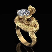 Load image into Gallery viewer, Gold Figure Painful Struggle Heartbreaker Engagement Ring