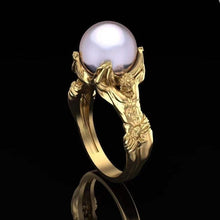 Load image into Gallery viewer, Gold Figure Painful Struggle Heartbreaker Engagement Ring