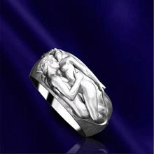Load image into Gallery viewer, Gold Figure Painful Struggle Heartbreaker Engagement Ring
