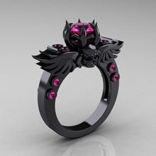 Load image into Gallery viewer, New Skull Finger Black Female Ring