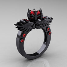 Load image into Gallery viewer, New Skull Finger Black Female Ring