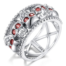 Load image into Gallery viewer, Fashion Silver Color Skull Crystal Ring