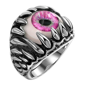 Men's Gothic Evil Eye Ball Design Charm Ring