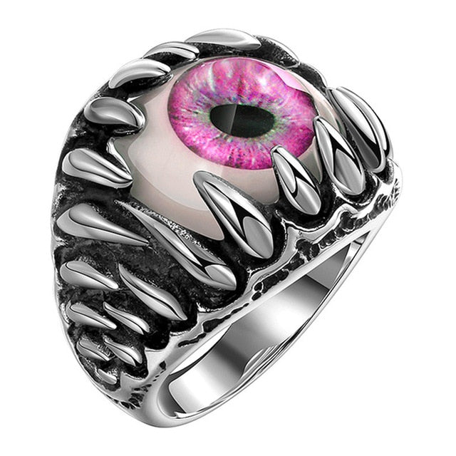Men's Gothic Evil Eye Ball Design Charm Ring