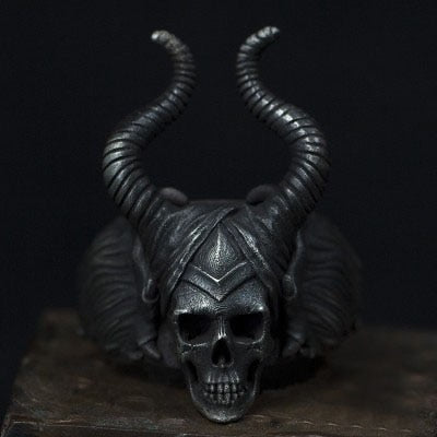 Unique Punk Gothic Satanic Demon Sorath Shofar Skull Ring