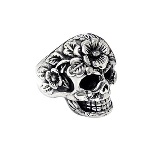 Men Jewelry Vintage Embossed Flower Stainless Steel Mens Punk  Ring