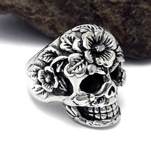 Load image into Gallery viewer, Men Jewelry Vintage Embossed Flower Stainless Steel Mens Punk  Ring
