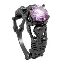 Load image into Gallery viewer, Ghost evil Skull skeleton Hand CZ Ring
