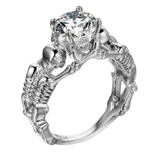 Load image into Gallery viewer, Ghost evil Skull skeleton Hand CZ Ring
