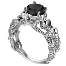Load image into Gallery viewer, Ghost evil Skull skeleton Hand CZ Ring
