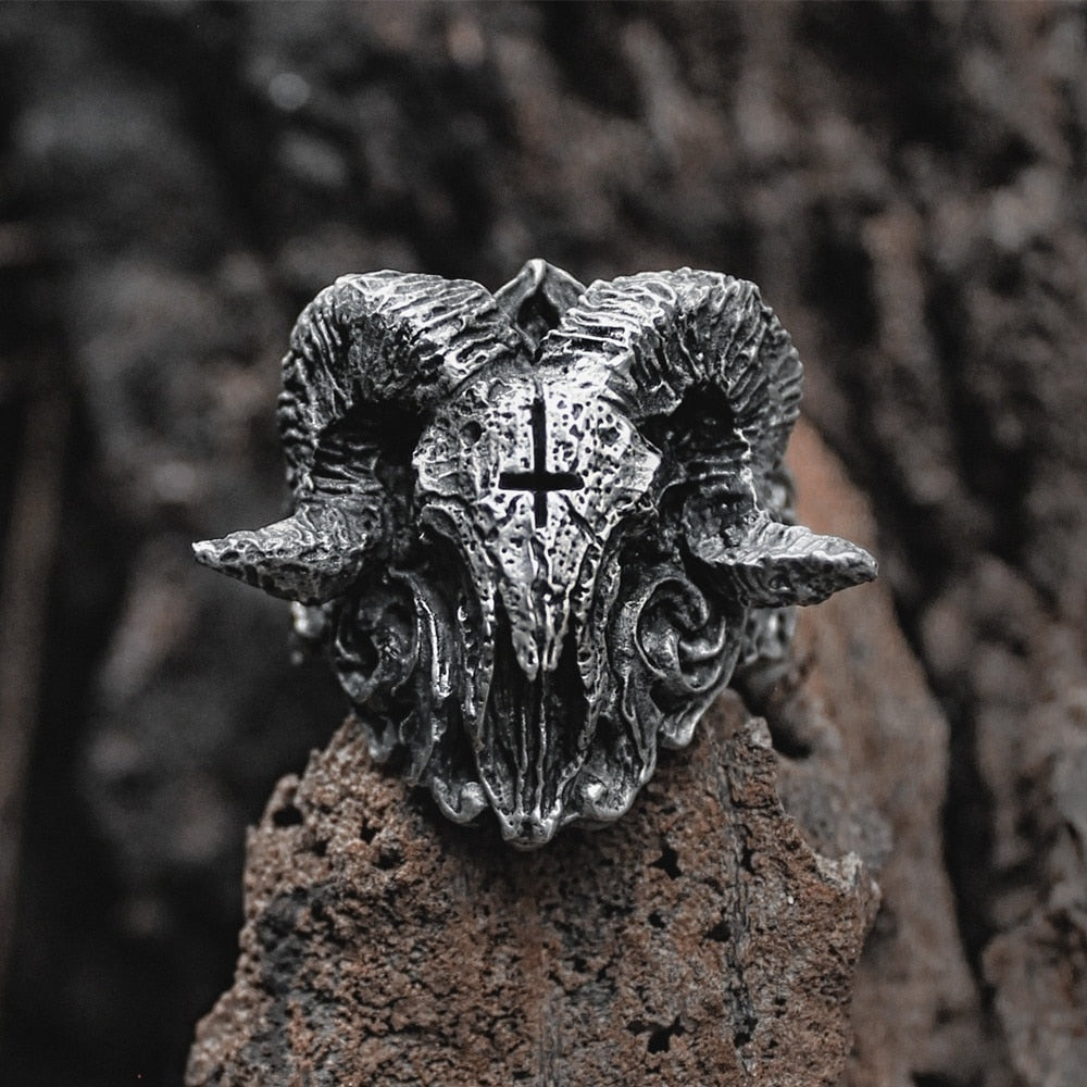 Unique Punk Gothic Satanic Demon Sorath Skull Ring