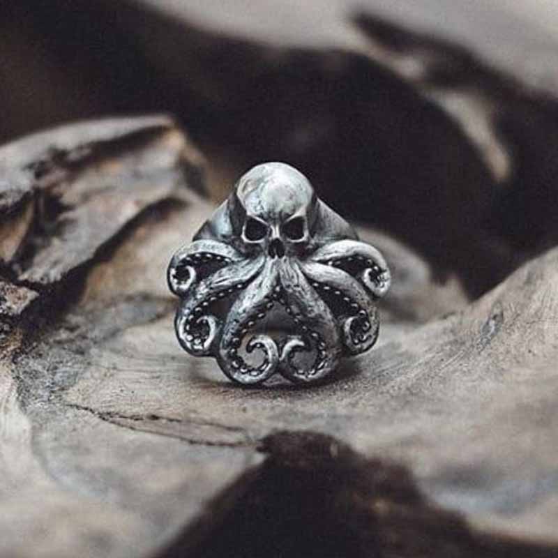 Charm Octopus Skull Ring