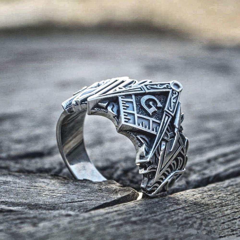 EYHIMD Men Freemason Ring