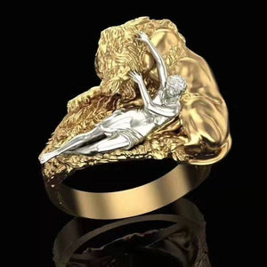Gold Figure Painful Struggle Heartbreaker Engagement Ring