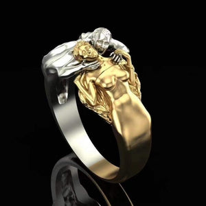 Gold Figure Painful Struggle Heartbreaker Engagement Ring