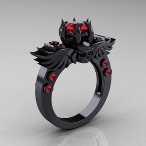 New Skull Finger Black Female  Ring