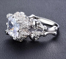 Load image into Gallery viewer, Ghost evil Skull skeleton Hand CZ Ring
